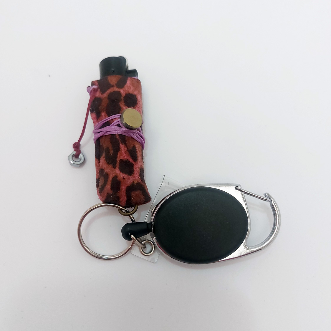 pink leopard lighter holder